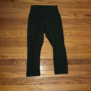 lululemon dark olive align crops